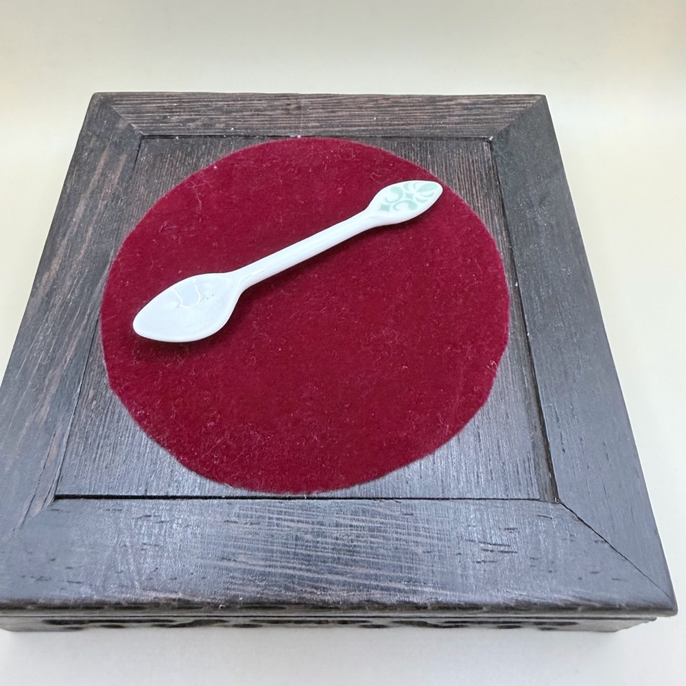 Lenox Spice Village Condiment Spoon - Vintage 1992 (Green)